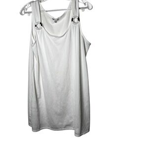 Croft & Barrow White Textured Sleeveless Top size Large extra Long